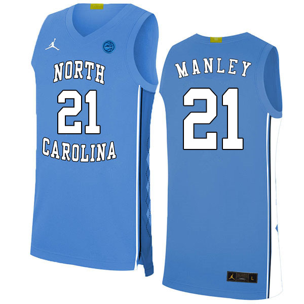 2020 Men #21 Sterling Manley North Carolina Tar Heels College Basketball Jerseys Sale-Blue - Click Image to Close